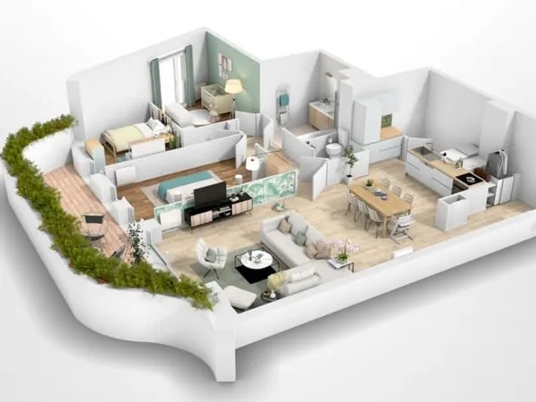 Appartement T4 NANTES Le Vieux Malakoff - 94.1 m2 1 412 Euros