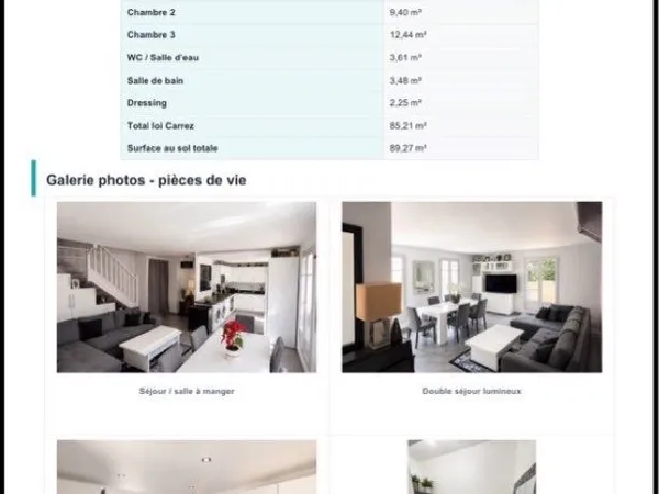 Appartement duplex familial avec terrasse
