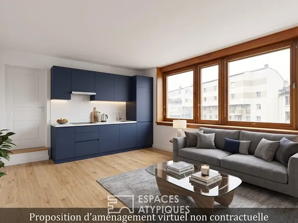 Appartement en plateau à aménagé en dernier étage avec ascenseur