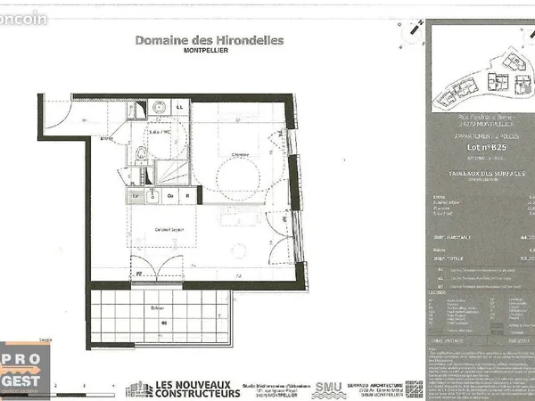Appartement 2 pièces 44 m²