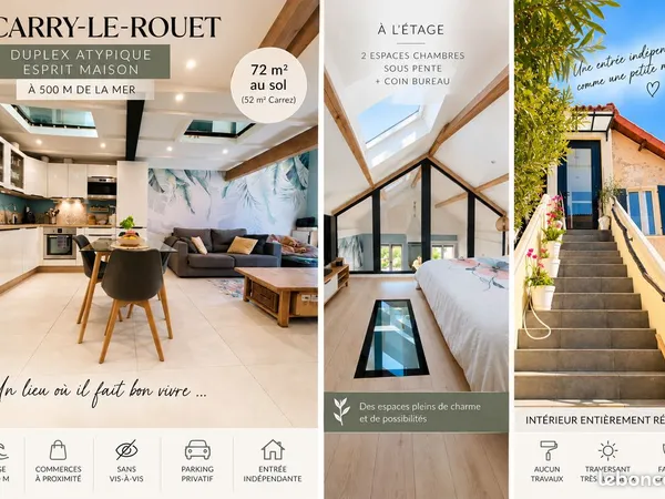 Duplex esprit maison - 72 m² au sol - Mer à 500 m