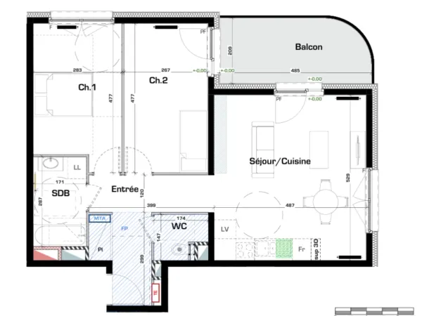 Appartement 3 pièces 67 m²