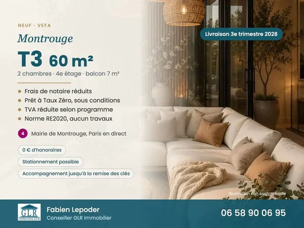Appartement 3 pièces 60 m²