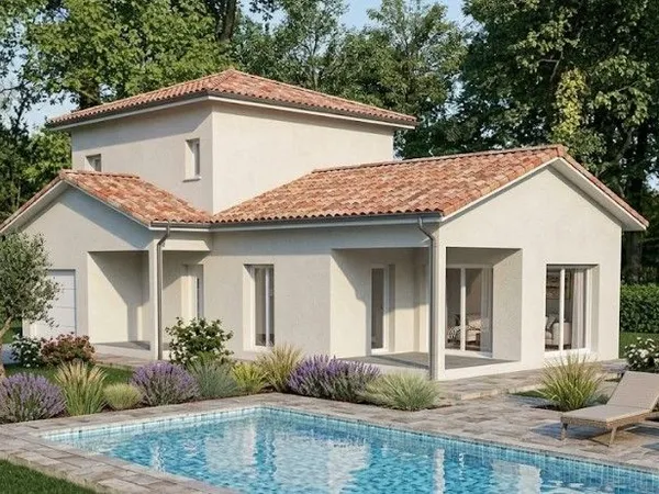 Belin-Béliet sur un terrain de 1 200 m² maison traditionnelle de 104 m² à étage plus garage plus ter