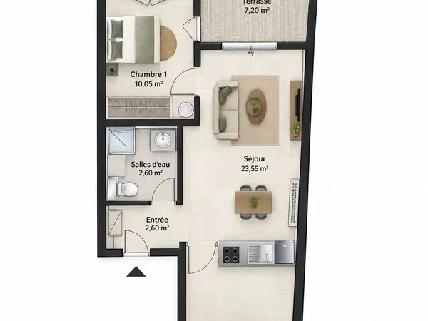 Appartement T3 vendu loué - Résidence Le Bouvet, Saint-Benoît