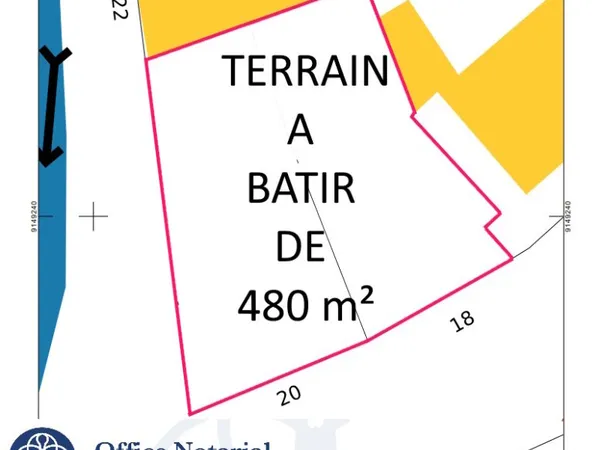 Terrain 480 m²