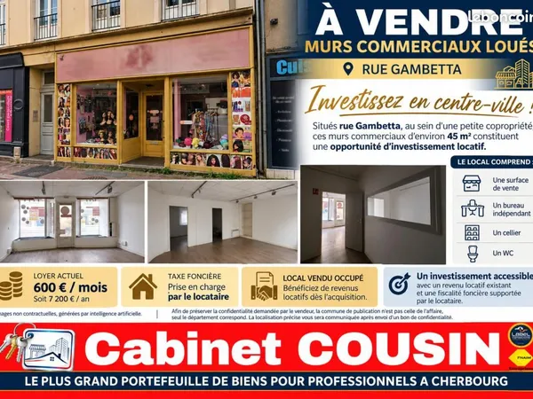 Fonds de commerce 45 m²