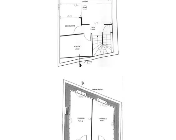 Immeuble mixte 120 m² : appartement et commerce, hyper centre Thouars