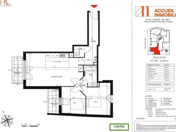 Appartement 3 pièces 67 m²
