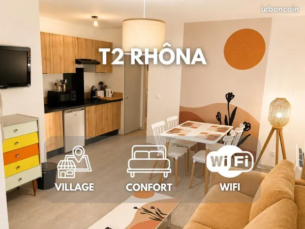 « T2 Rhôna » • Meublé • Fibre • Calme