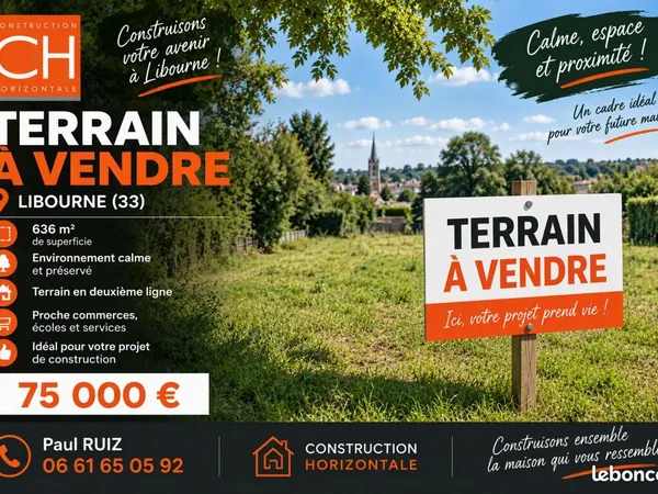 Terrain 636 m² Libourne