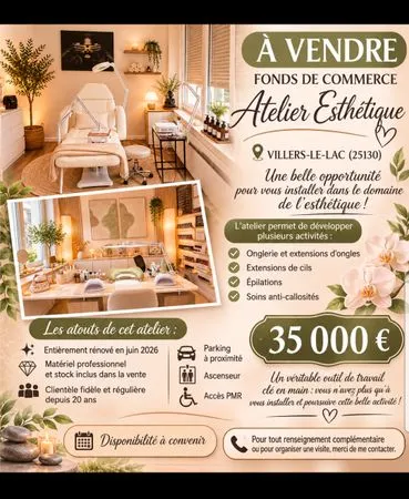 À vendre fond de commerce esthétique