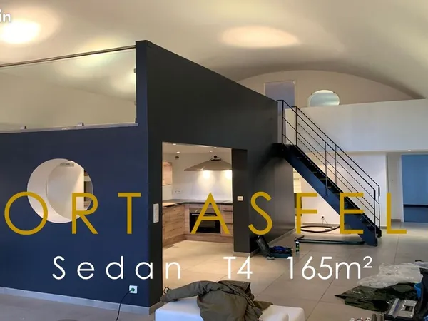 MAGNIFIQUE LOFT EN DUPLEX de 165M² Dans le FORT ASFELD à SEDAN 3 CHAMBRES 2 SALLES DE BAIN CUISINE E
