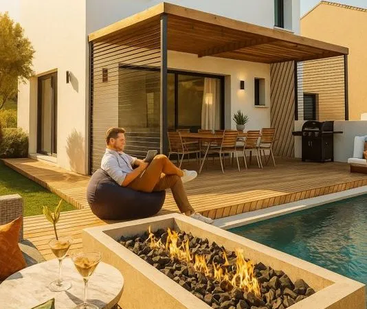 Maison contemporaine 105 m² à construire sur terrain de 600 m² à Puisserguier, entre Narbonne et Béz