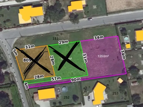 Terrain en individuel 1350 m²