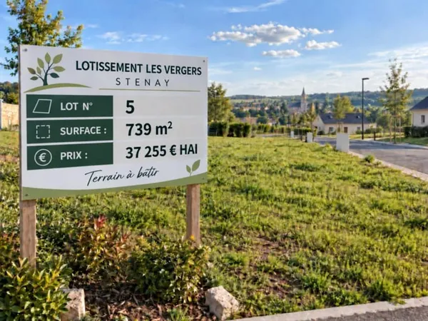 Stenay 55700 terrain à bâtir viabilisé 739 m² Lot n° 5 | Lotissement Les Vergers | 37 255 € honorair