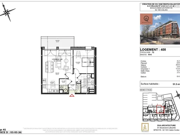 Appartement 2 pièces 52 m²
