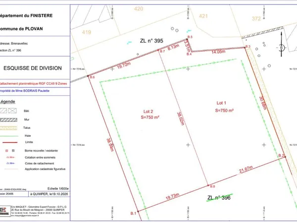 Terrain 750 m²