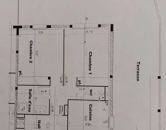 T3 de 76 m2 avec terrasse de 76 m2 plein sud