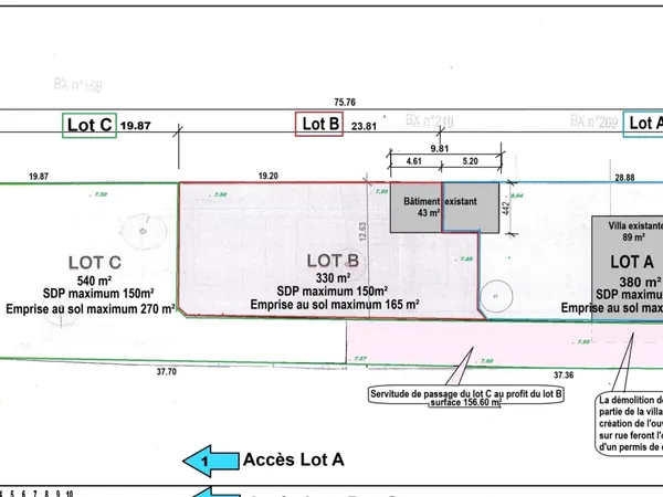 Terrain en individuel 330 m²