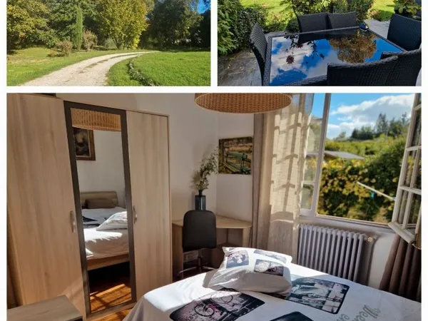Dispo à partir 15 oct / 1ch Meublée en coloc Maison campagne CONORT avec parking 15 KLM SQY