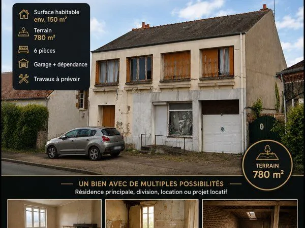 Maison de campagne 145 m2 780m2 terrain