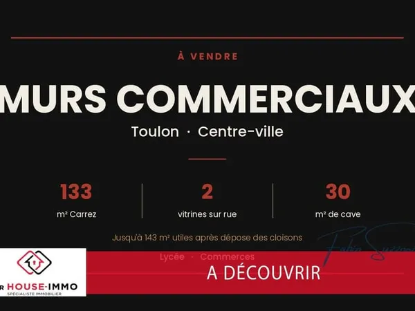 Murs commerciaux Toulon centre - 3 lots, 2 vitrines, 133 m²