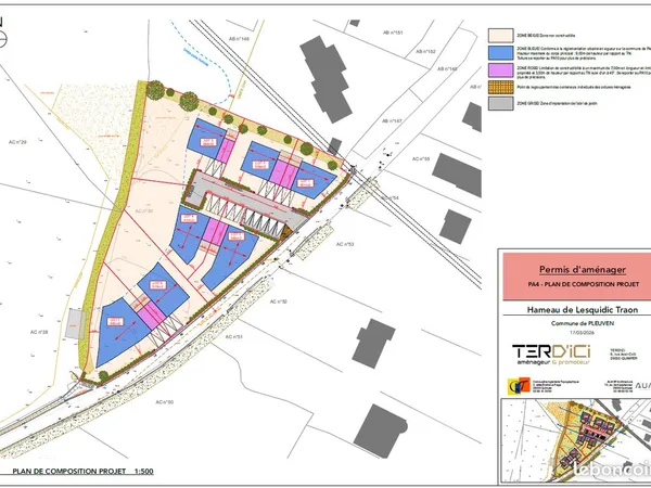 Terrain 332 m² PLEUVEN