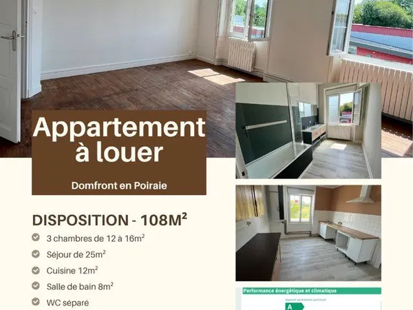 Appartement T4 de 108m2 - avec grand jardin commun