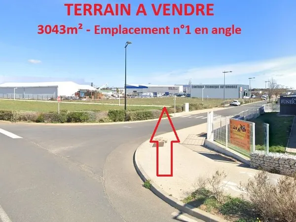 Terrain d'activité constructible 3 043 m² - Emplacement n°1 - ZAC du Puech - Portiragnes