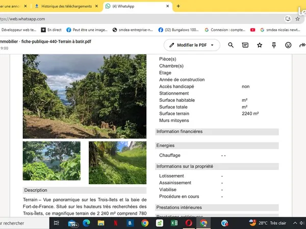 Vends de terrain et maison