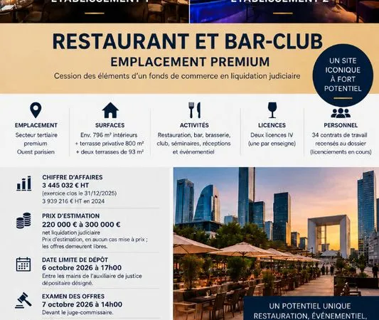 Bar, restaurant 344 m² COURBEVOIE