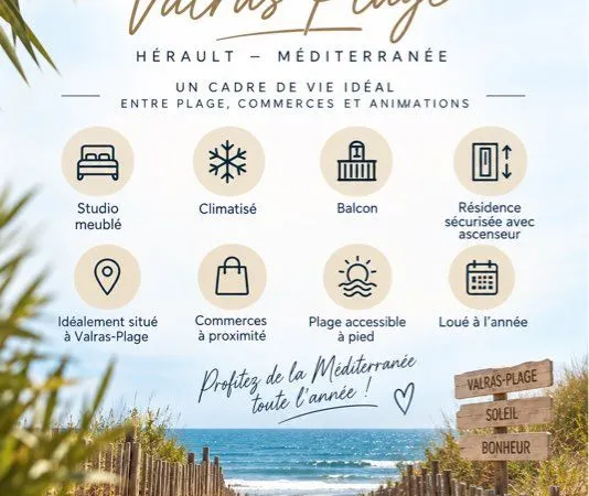 Studio meublé avec balcon - Valras-Plage