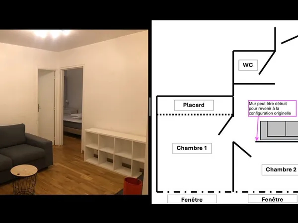 Appartement 2/3 pièces - Métro Crimée