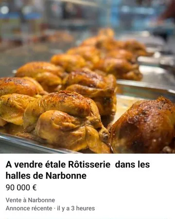 Rôtisserie dans les halles de Narbonne