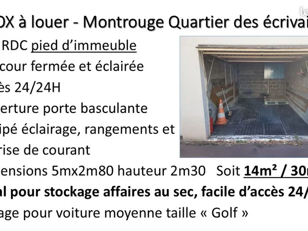 BOX à louer - Montrouge Quartier des écrivains