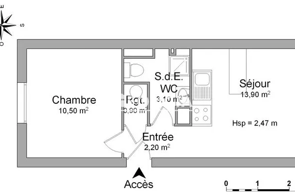 Appartement meublé 2 pièces 31 m²