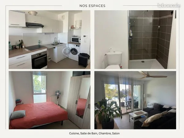 Loue appartement T2 Meublé , piscine, proche mer