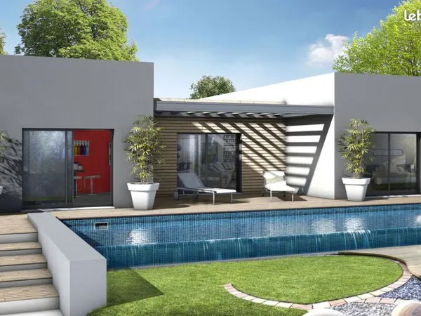 Maison contemporaine neuve 100 m² avec terrain viabilisé 480 m² à La Palme (11480) - 3 chambres, sui