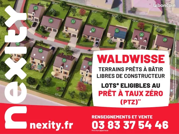 Nouveaux terrains à Waldwisse, près de Thionville