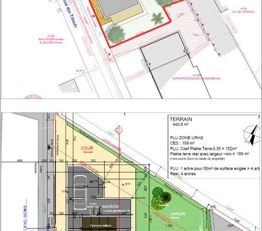 Terrain à bâtir rare à Villeurbanne - La Doua (441 m²) - Permis de construire purgé