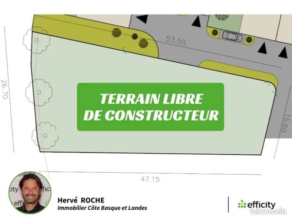 Terrain 1 030 m² Anglet
