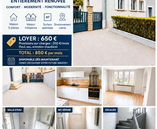 Maison mitoyenne à louer