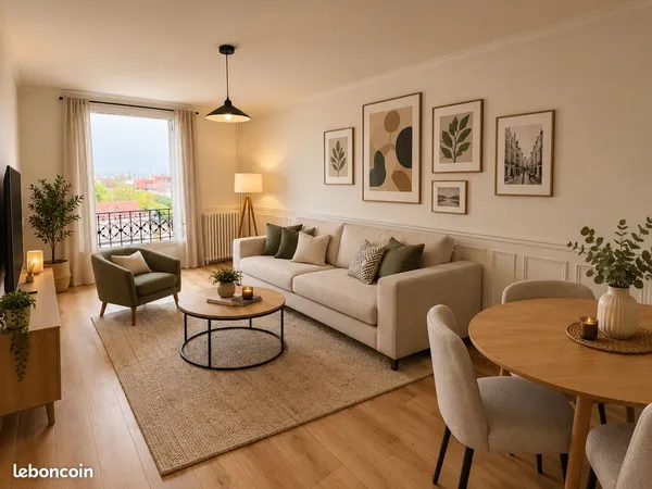 🏡 T2 rénové de 52 m² • Vue dégagée • Très lumineux • 7 min gare