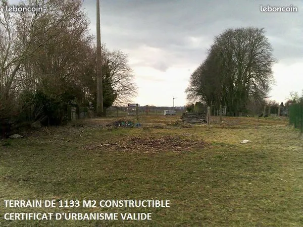 Terrain à bâtir de 1133 m2 à 15 minutes de Péronne