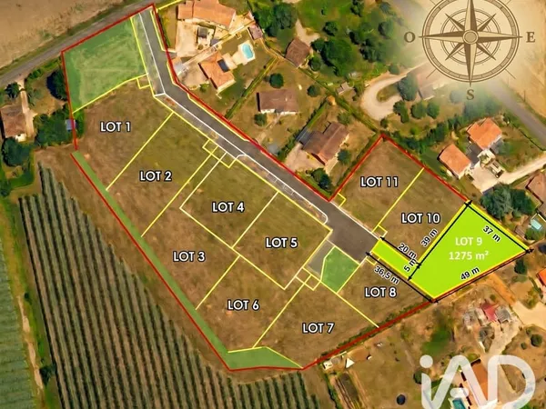 Terrain 1275 m²