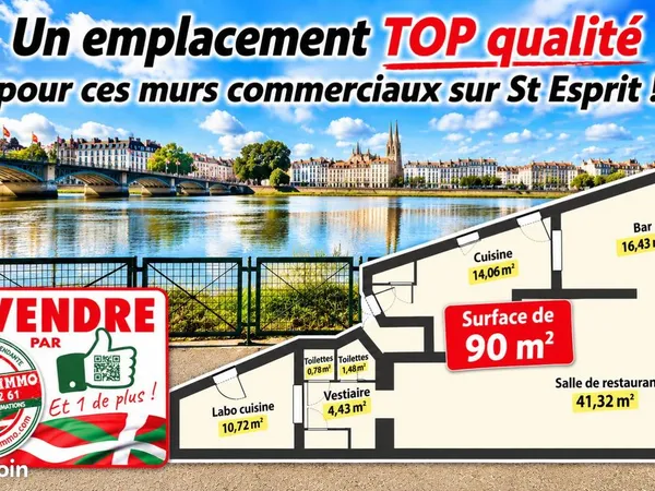 Local commercial 90 m² BAYONNE