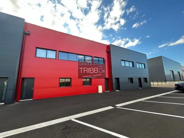 Toulouges, location hangar neuf avec bureaux.