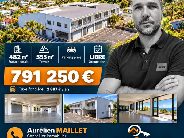 Local commercial 482 m² en plein centre de Saint-Joseph, confor