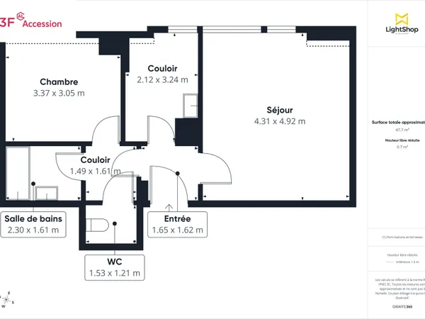 APPARTEMENT 2 pièces 47 m²